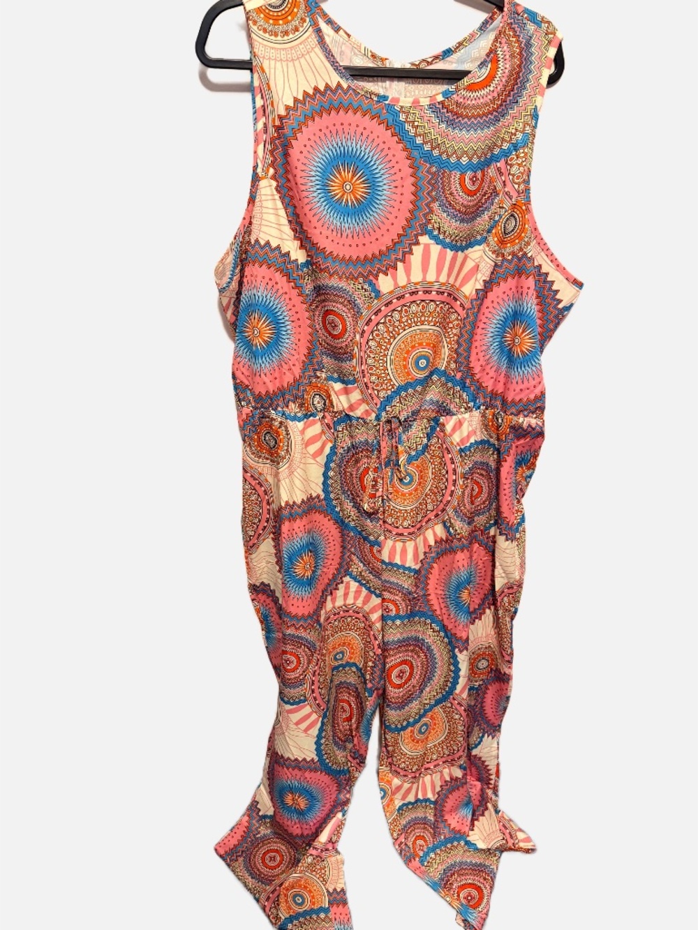 SHEIN sleeveless print wide leg jumpsuit